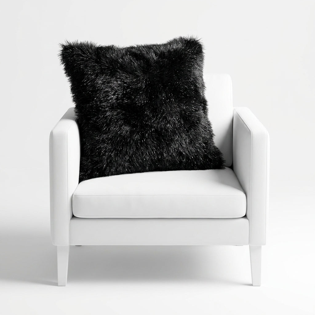 Almohadon Negro Peludo 40x40