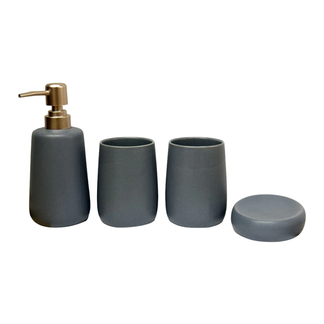 Set baño 4 piezas gris