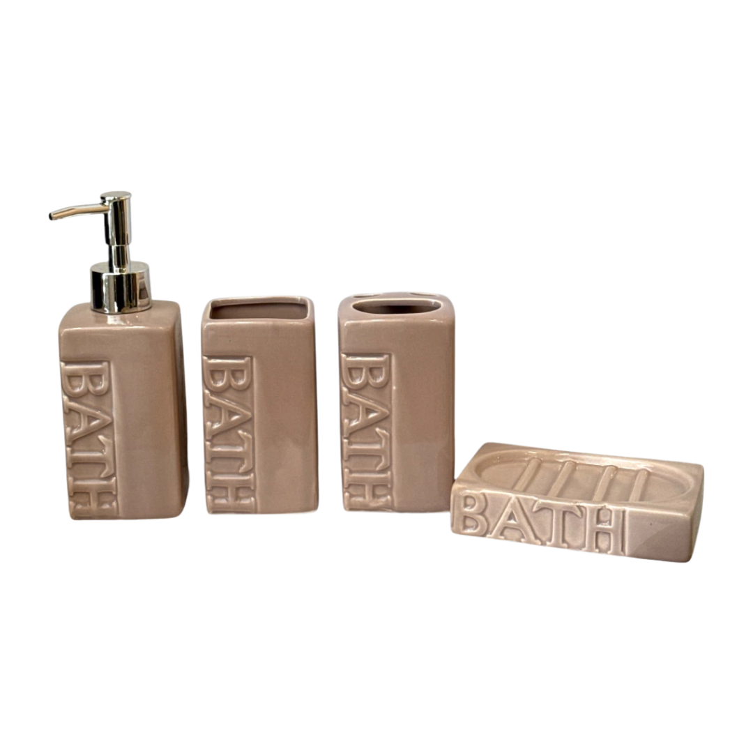 Set baño 4 piezas salmón