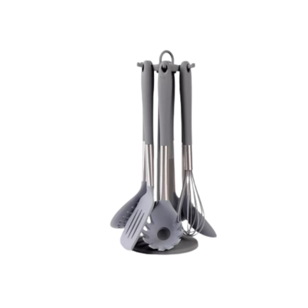Set Carol Utensilios x7 Con Soporte Giratorio