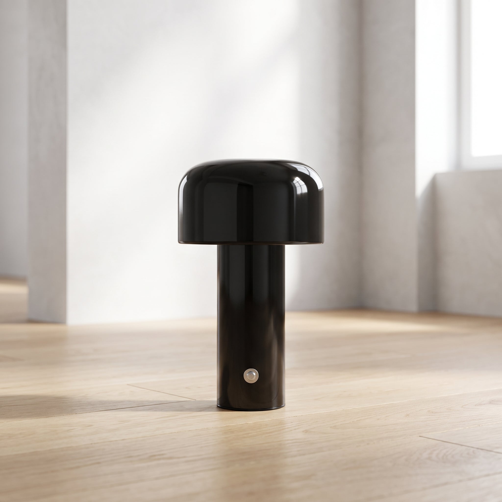 Lámpara de Mesa Mushroom Negra Brillante