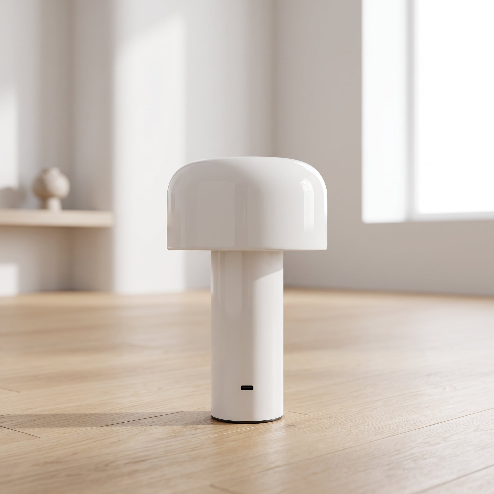 Lámpara de Mesa Mushroom Blanca Brillante