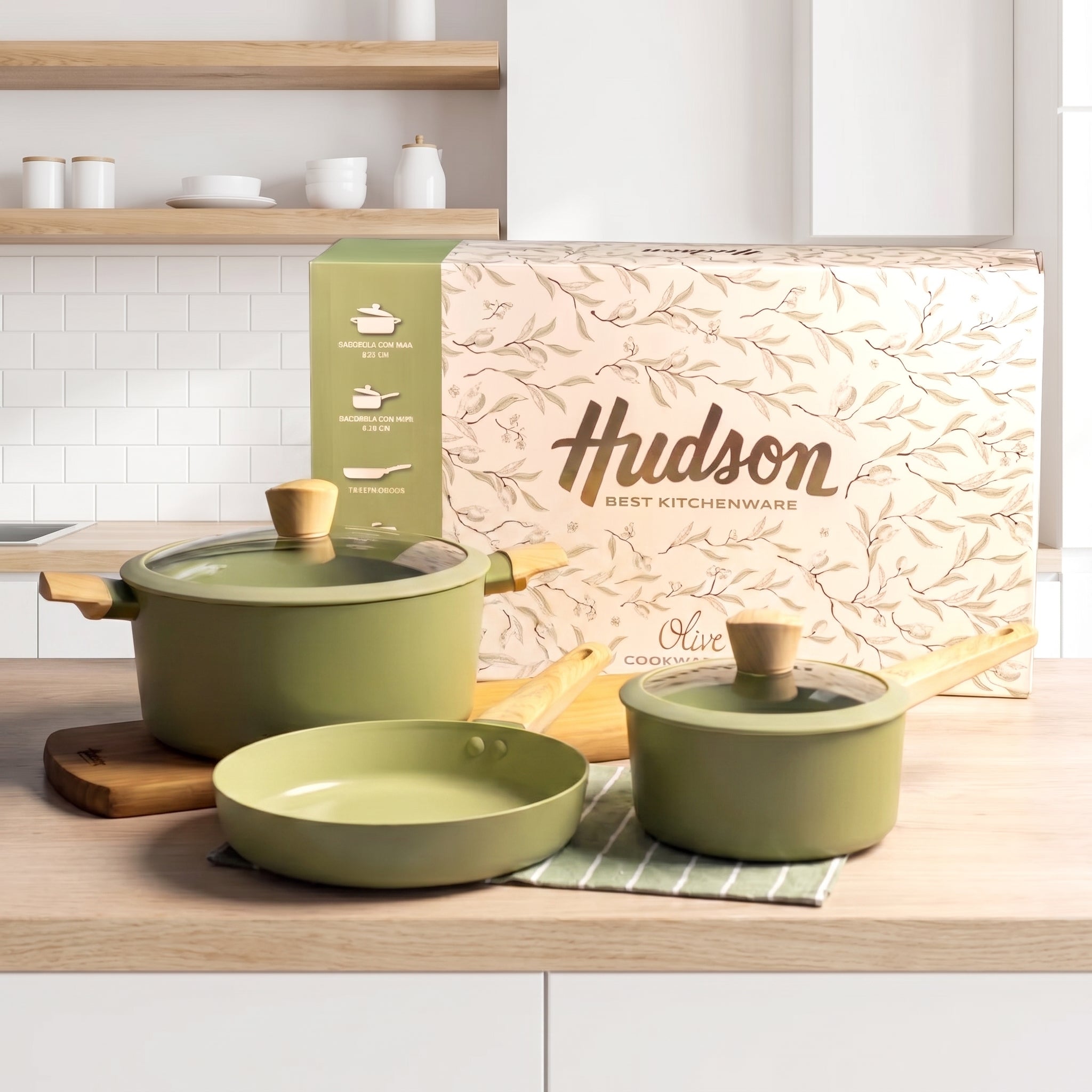 Batería de Cocina Hudson Linea Olive