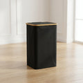 Cesto ropa negro tapa bambú 70 x 35