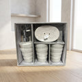 Set de Baño Marmolado Gris 4 Piezas